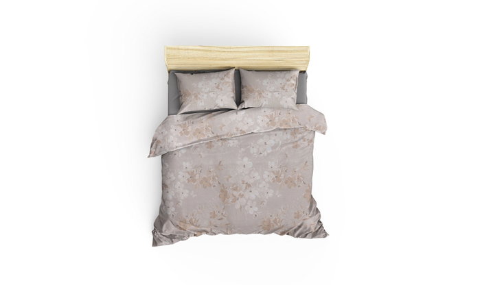 L'essentiel linge de maison Elena - Juego de funda de edredón Marrón, Beige y Salmón